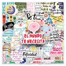 Adesivos Inspirational Spanish Quote 50 peças de vinil impermeável