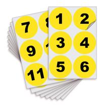 Adesivos iSyfix Consecutive Number 1-50 em vinil amarelo de 3 polegadas