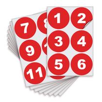 Adesivos iSyfix Consecutive Number 1-50 em vinil vermelho de 3 polegadas