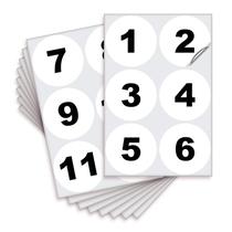 Adesivos iSyfix, número consecutivo, número 1-50, 7,62 cm, vinil branco