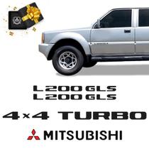 Adesivos L200 Gls 4x4 Turbo 2001/ Emblemas Mitsubishi Preto