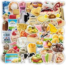 Adesivos Milk Bread Cake Food Vinyl Waterproof Gra 50 unidades