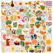 Adesivos Mini Boho Rainbow 4 cm à prova d'água 100 unidades