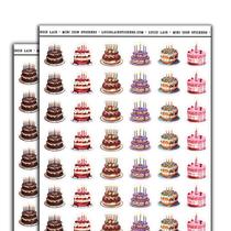Adesivos Mini para Planner de Bolo de Aniversário 108 Fosco Branco Adesivos Mini para Planner de Bolo de Aniversário 108 Fosco Branco