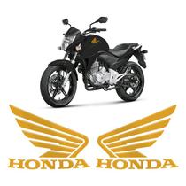 Adesivos Moto Honda Cb 300r Asas Emblemas Dourado Tanque