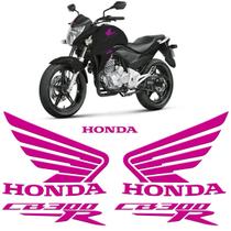 Adesivos Moto Honda Cb 300r Tanque Rosa Resinado