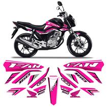 Adesivos Moto Honda Cg Fan 160 2018/2020 Faixa Rosa Tanque