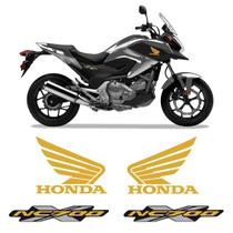 Adesivos Moto Honda Nc 700 X Emblemas Asa Dourado Refletivo