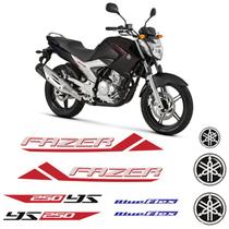 Adesivos Moto Yahama Fazer 250 Ys 2013 Vermelho + Emblemas Adesivos Moto Yahama Fazer 250 Ys 2013 Vermelho + Emblemas