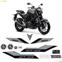 Adesivos MT-03 2023/2024 Moto Preta + Emblemas Logo Yamaha