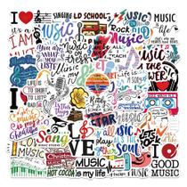 Adesivos Music Note, decalques de vinil coloridos, 50 unidades para Music L Adesivos Music Note, decalques de vinil coloridos, 50 unidades para Music L