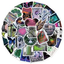 Adesivos Nirvanas Acidics Worlds em vinil impermeável, 40 unidades