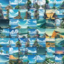 Adesivos Ocean Road Anime Aesthetic Seaside Landscape x50 Adesivos Ocean Road Anime Aesthetic Seaside Landscape x50