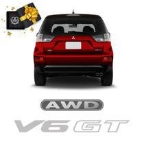 Adesivos Outlander Awd V6 Gt 2007/2013 Tampa Traseira Prata