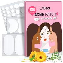 Adesivos para acne e espinhas LitBear Large 100 adesivos com óleo de melaleuca