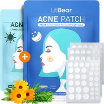 Adesivos para acne e espinhas LitBear para dia e noite 180 pontos