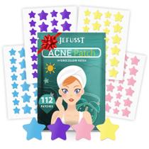 Adesivos para acne Jefusst Star 112 pontos hidrocolóide roxo/azul/