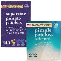 Adesivos para acne LivaClean Star 240 CT + Variety 272 CT com melaleuca