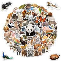 Adesivos para animais Kigibo, 100 unidades, vinil para animais de zoológico, impermeável