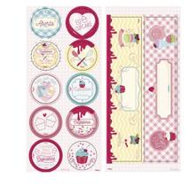 Adesivos para Latinha e garrafa de água Festa Confeitaria 24 Uni Regina Festas - Inspire sua Festa Loja