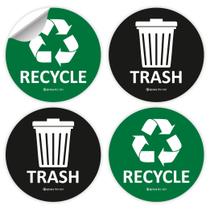 Adesivos para lixo e reciclagem, pacote IGNIXIA de 04, 10x10cm