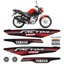 Adesivos Para Moto Yamaha Factor 150 2017 + Logos Completo Cor:MOTO VERMELHA Adesivos Para Moto Yamaha Factor 150 2017 + Logos Completo Cor:MOTO VERMELHA