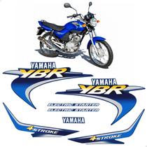 Adesivos Para Moto Yamaha Ybr 125 2001 Laterais + Traseira Cor:MOTO AZUL Adesivos Para Moto Yamaha Ybr 125 2001 Laterais + Traseira Cor:MOTO AZUL