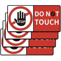 Adesivos para não tocar, sinal de aviso, 4 peças de PVC autoadesivo