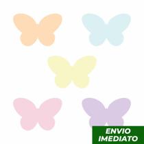 Adesivos para Parede Decorativo Quarto Infantil Borboletas 4cm Tons Pastéis - 20 Undidades