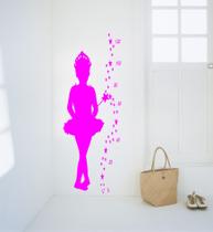Adesivos Para quarto Infantis Fada bailarina Régua Métrica Grande