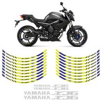 Adesivos Para Roda Moto Yamaha Xj6 Amarelo/azul Completo