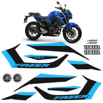 Adesivos Para Yamaha Fazer 250 FZ25 2025 Moto Azul + Logos Adesivos Para Yamaha Fazer 250 FZ25 2025 Moto Azul + Logos