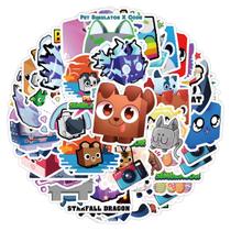 Adesivos Pet Simulator Anime Cartoon 50 unidades de PVC impermeável Adesivos Pet Simulator Anime Cartoon 50 unidades de PVC impermeável