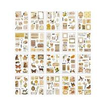 Adesivos PET Vintage De Borboleta E Flor, 20 Folhas, DIY Para Diário, Scrapbooking, Álbum, Papel