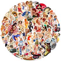 Adesivos Pin-Up Girl Retro WW2, decalques de vinil, 50 unidades Adesivos Pin-Up Girl Retro WW2, decalques de vinil, 50 unidades