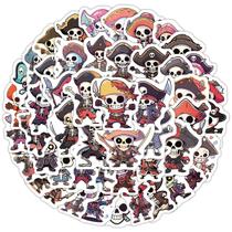 Adesivos Pirates Skulls, vinil impermeável, anime, 50 unidades/lote