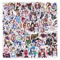 Adesivos Pretty Derby Anime 50 peças de PVC impermeáveis e à prova de sol Adesivos Pretty Derby Anime 50 peças de PVC impermeáveis e à prova de sol