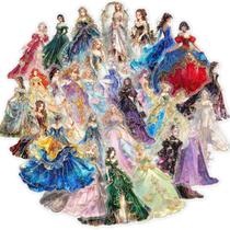Adesivos Princess Gown, 30 peças de vinho holográfico PET para meninas Adesivos Princess Gown, 30 peças de vinho holográfico PET para meninas
