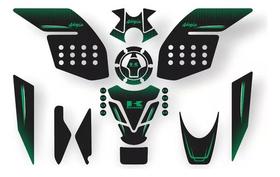 Adesivos Protetores Tanque Compativel Kawasaki 300 -verde 17 Adesivos Protetores Tanque Compativel Kawasaki 300 -verde 17
