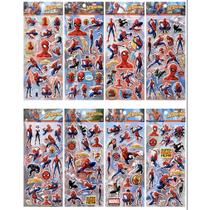 Adesivos Puffy 3D Spiderman em PVC para crianças - 8 folhas Adesivos Puffy 3D Spiderman em PVC para crianças - 8 folhas