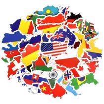 Adesivos QTL National Flag em vinil à prova d'água (50 unidades/pacote) Adesivos QTL National Flag em vinil à prova d'água (50 unidades/pacote)