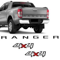 Adesivos Ranger 2013/2016 4x4 E Faixa Tampa Traseira Preta