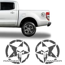 Adesivos Ranger Caveira O Justiceiro Estrela Lateral Grafite