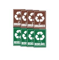 Adesivos Reciclável+ Orgânico P/ Lixeiras 8 Peças Vinil Adesivos Reciclável+ Orgânico P/ Lixeiras 8 Peças Vinil