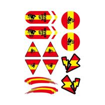Adesivos Refletivos Da Bandeira Espanhola Para Motocicletas, 3 Peças, Decalques De Vinil Para