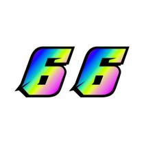 Adesivos Refletivos De Números De Corrida De Motocicleta Arco-Íris 2PCS DIY Para Capacete E Carro