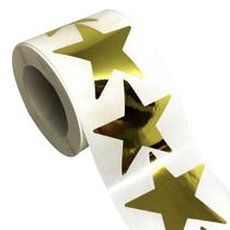 Adesivos Remarkable Christmas Gold Star, 5 cm, glitter, 500 unidades Adesivos Remarkable Christmas Gold Star, 5 cm, glitter, 500 unidades