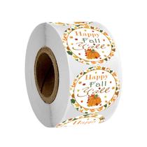 Adesivos Remarkable Happy Fall Y'all Pumpkin 5cm 500 Labels