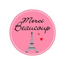 Adesivos Remarkable Merci Beaucoup 5 cm redondos 500 unidades rosa Paris