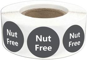 Adesivos Remarkable Nut Free Labels de 3,8 cm, pontos circulares redondos